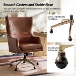 Ivo Black Leather Wingback Swivel Adjustable Height Office Chair