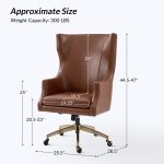 Ivo Black Leather Wingback Swivel Adjustable Height Office Chair