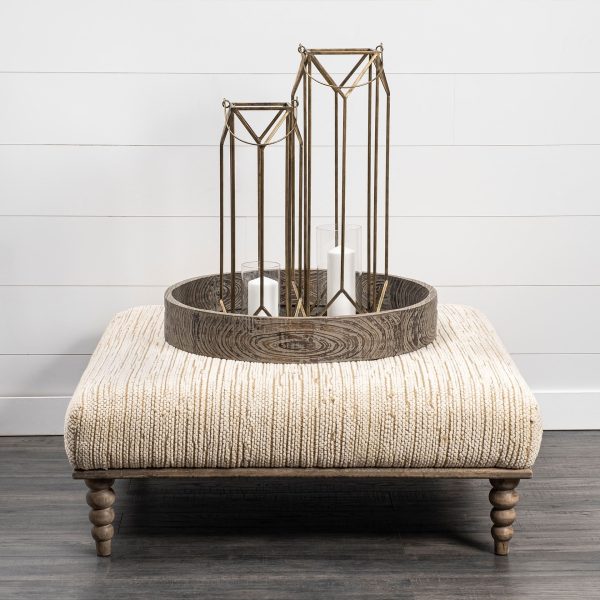 Ivy Large Gold Metal Geometric Cage Candle Holder Lantern 2