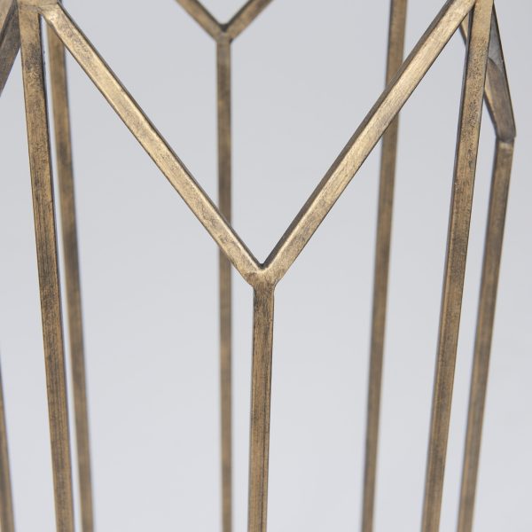 Ivy Large Gold Metal Geometric Cage Candle Holder Lantern 8