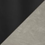 Izzy Black Metal Grey Faux Leather Contemporary Lounge Chair Ottoman
