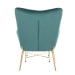 Izzy Green Velvet Gold Metal Contemporary Lounge Chair Ottoman 11 Izzy Green Velvet Gold Metal Contemporary Lounge Chair Ottoman