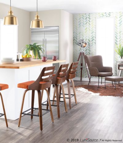 Izzy Industrial Black Lounge Chair and Ottoman Set