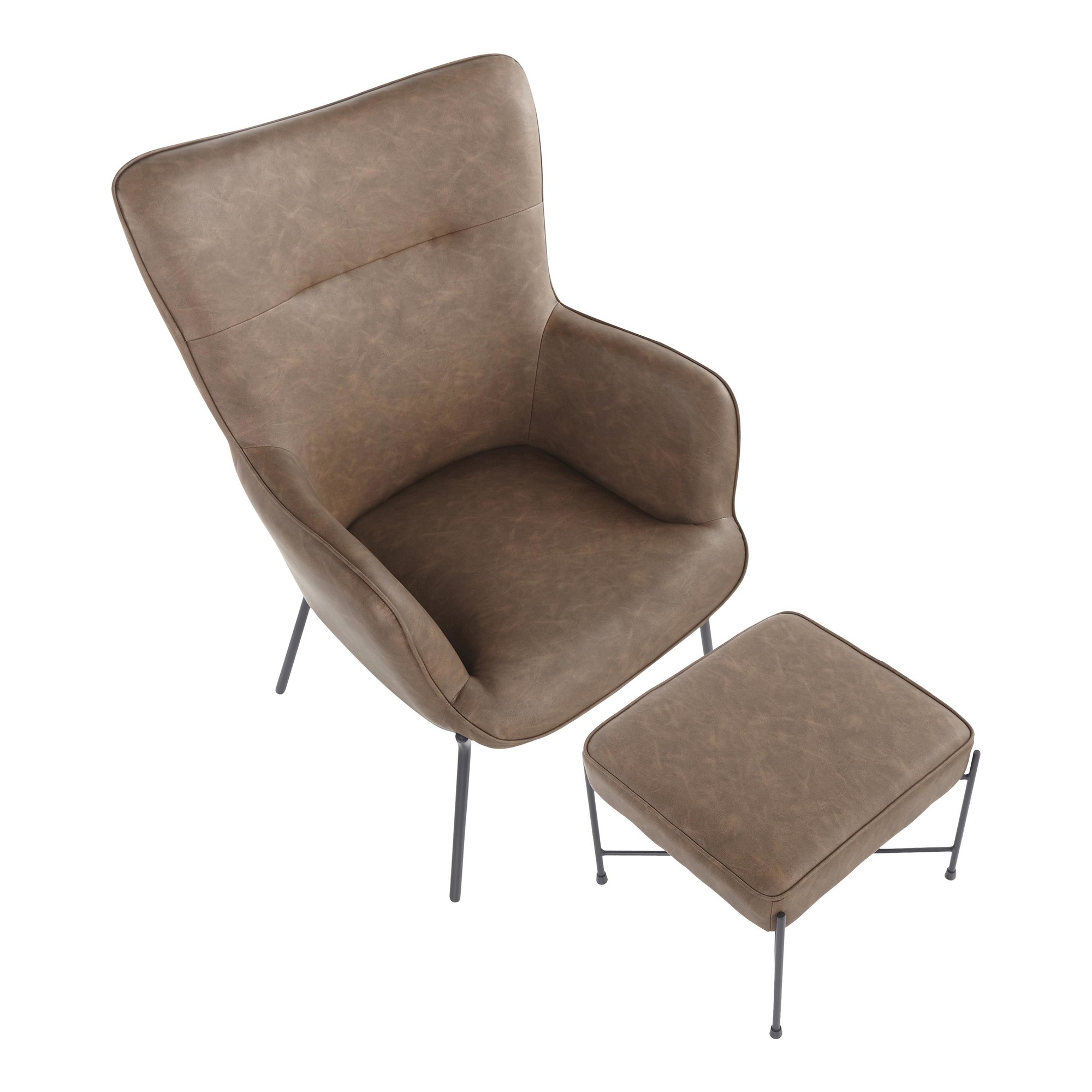 Izzy Industrial Black Lounge Chair and Ottoman Set 10 Izzy Industrial Black Lounge Chair and Ottoman Set - Image 10