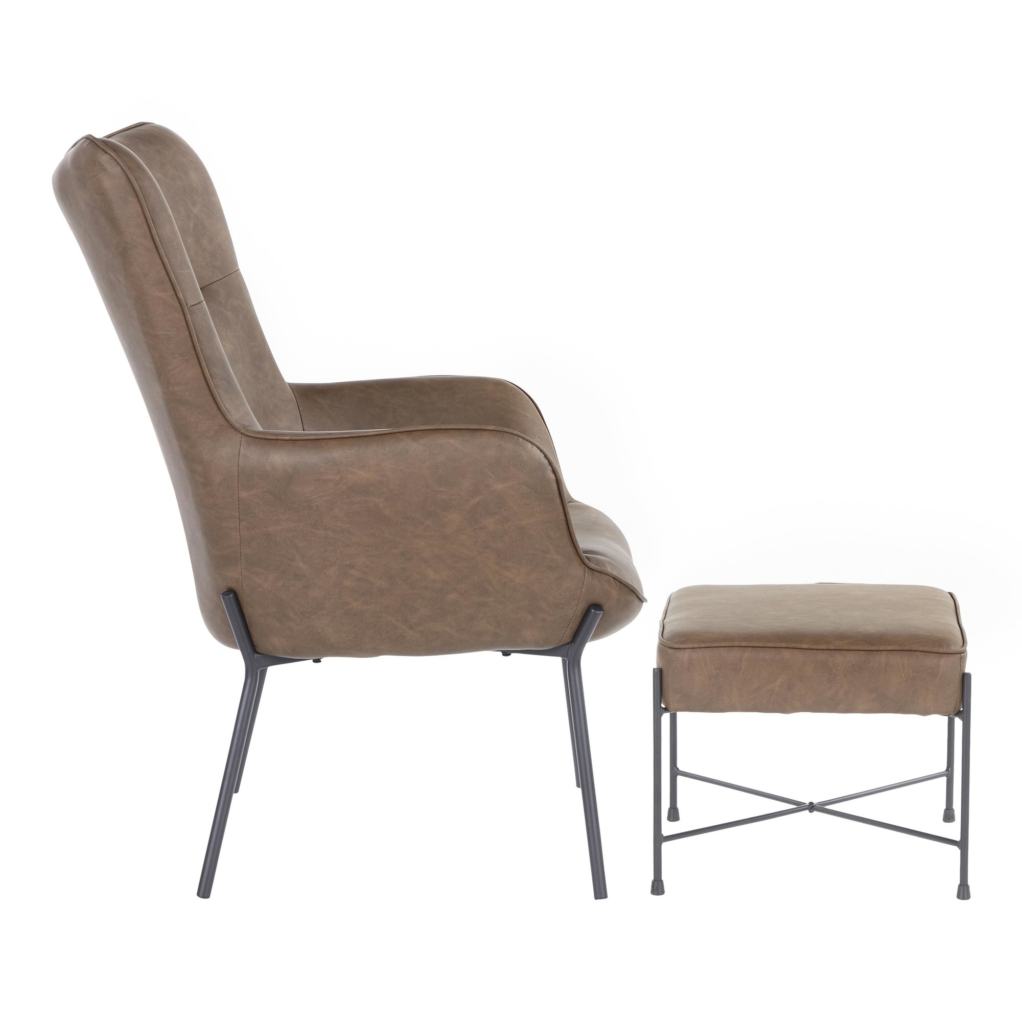 Izzy Industrial Black Lounge Chair and Ottoman Set 6 Izzy Industrial Black Lounge Chair and Ottoman Set - Image 6