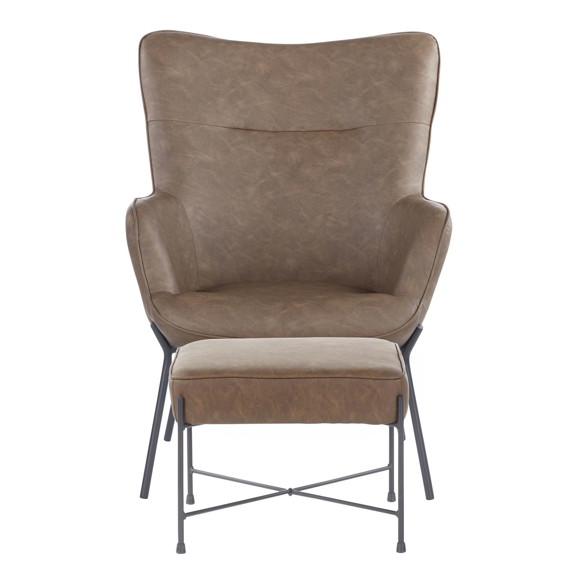 Izzy Industrial Black Lounge Chair and Ottoman Set 9 Izzy Industrial Black Lounge Chair and Ottoman Set - Image 9