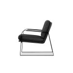 JAMESON Black Leather Lounge Chair Black Powder Coated Legs 7 JAMESON Black Leather Lounge Chair Black Powder Coated Legs