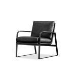 JAMESON Black Leather Lounge Chair Black Powder Coated Legs 6 JAMESON Black Leather Lounge Chair Black Powder Coated Legs