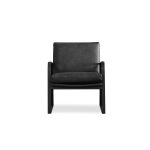 JAMESON Black Leather Lounge Chair Black Powder Coated Legs 8 JAMESON Black Leather Lounge Chair Black Powder Coated Legs