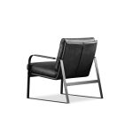 JAMESON Black Leather Lounge Chair Black Powder Coated Legs 9 JAMESON Black Leather Lounge Chair Black Powder Coated Legs
