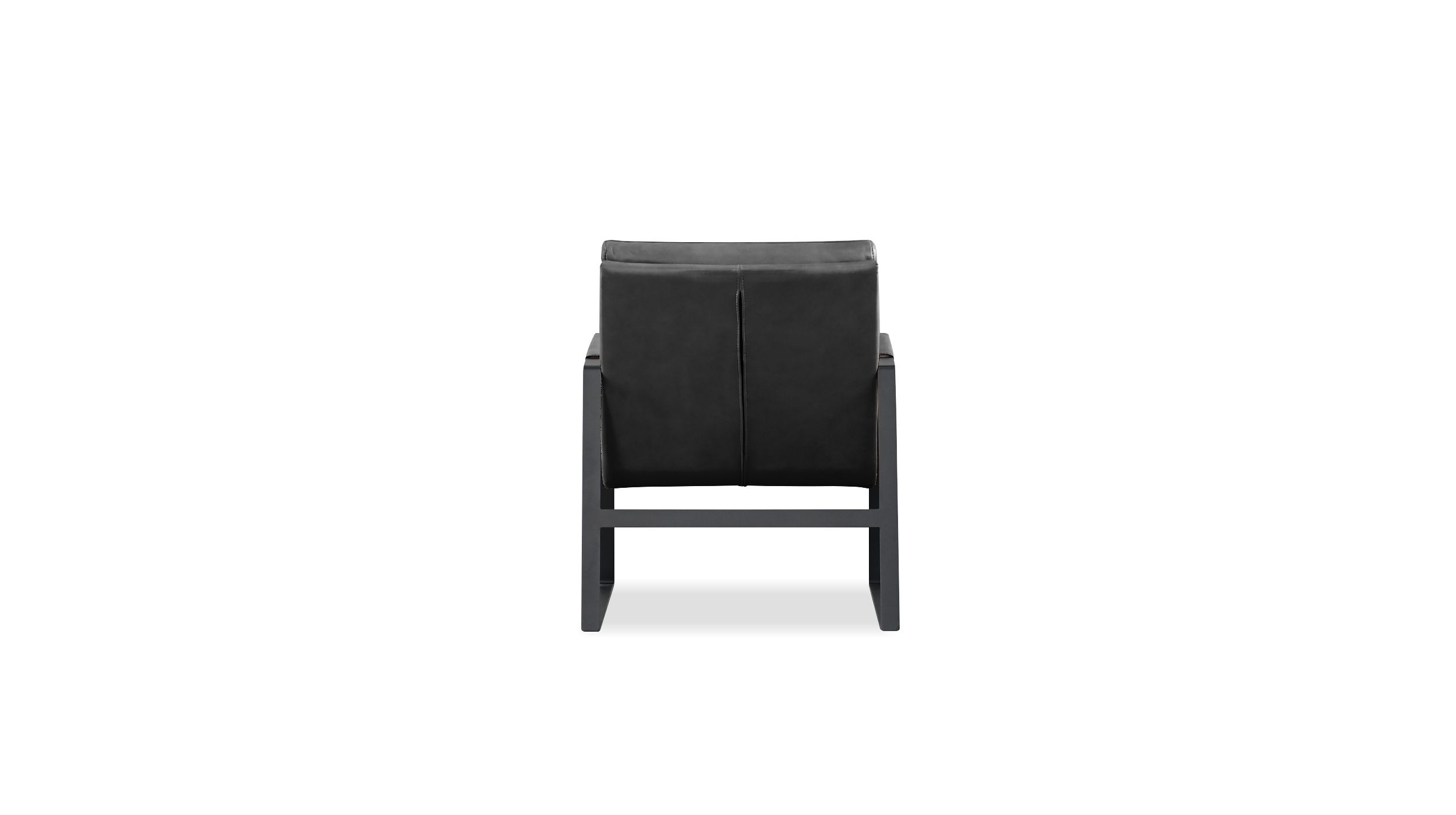 JAMESON Black Leather Lounge Chair Black Powder Coated Legs 5 JAMESON Black Leather Lounge Chair Black Powder Coated Legs - Image 5