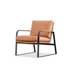 JAMESON Leather Lounge Chair Black Powder Coated Legs 7 JAMESON Leather Lounge Chair Black Powder Coated Legs
