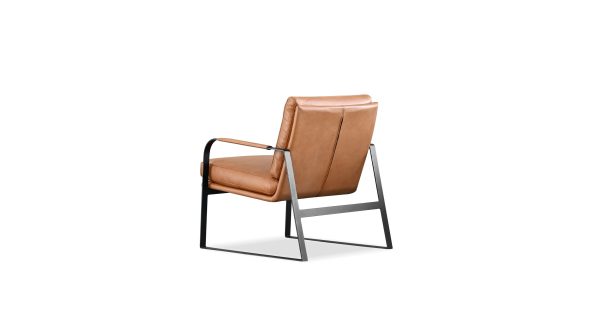 JAMESON Leather Lounge Chair Black Powder Coated Legs 3