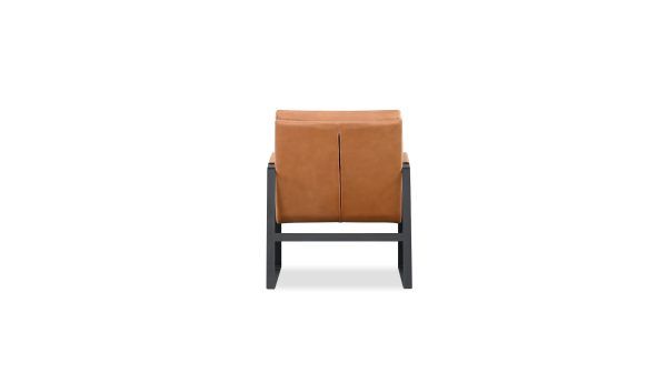JAMESON Leather Lounge Chair Black Powder Coated Legs 4