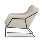 JASPER Cream Boucle Leather Lounge Chair Black Legs 8 JASPER Cream Boucle Leather Lounge Chair Black Legs