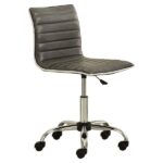 Gray Channel-Tufted Swivel Office Chair with Adjustable Seat Height 6 Gray Channel-Tufted Swivel Office Chair with Adjustable Seat Height