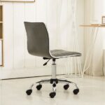 Gray Channel-Tufted Swivel Office Chair with Adjustable Seat Height 9 Gray Channel-Tufted Swivel Office Chair with Adjustable Seat Height