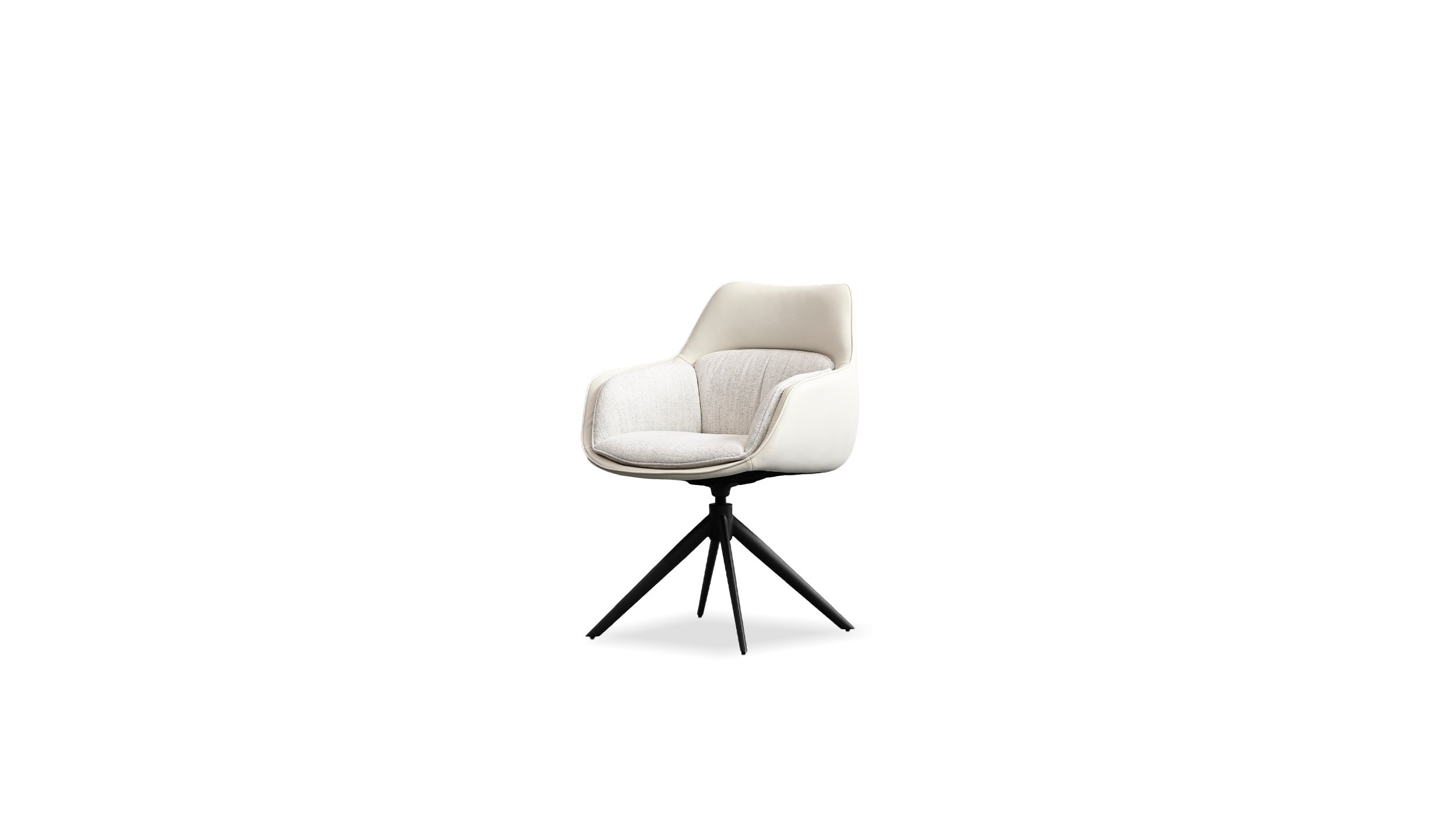 JULES Cream Leatherette Swivel Dining Chair Black Base 1 JULES Cream Leatherette Swivel Dining Chair Black Base