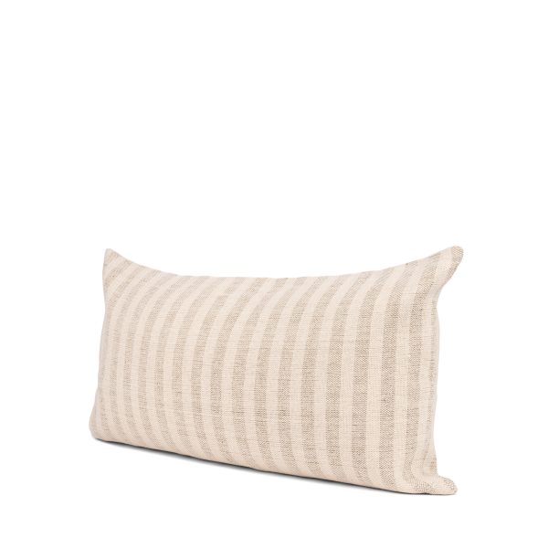 Jace Cream w Beige Stripe Lumbar Decorative Pillow Cover