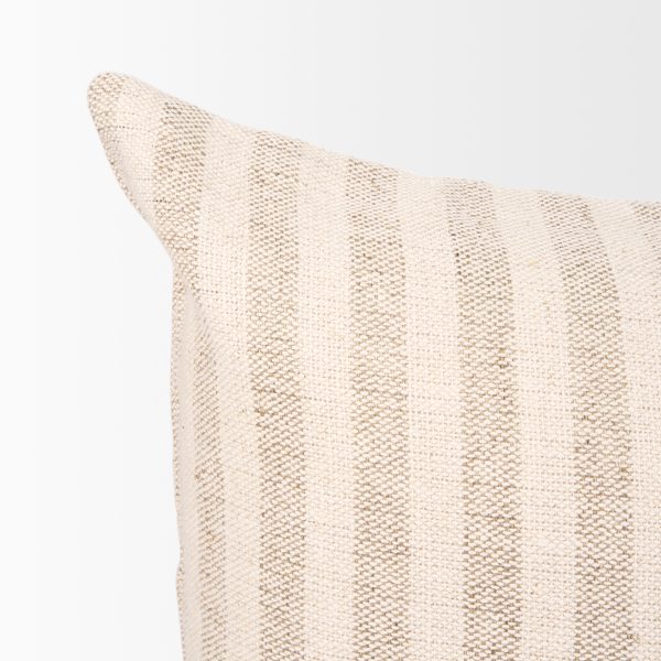 Jace Cream w Beige Stripe Lumbar Decorative Pillow Cover 8