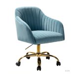 Jacinda Blue Velvet Modern Swivel Adjustable Height Task Chair 7 Jacinda Blue Velvet Modern Swivel Adjustable Height Task Chair