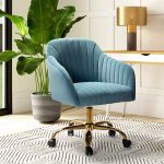 Jacinda Blue Velvet Modern Swivel Adjustable Height Task Chair 6 Jacinda Blue Velvet Modern Swivel Adjustable Height Task Chair