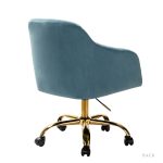 Jacinda Blue Velvet Modern Swivel Adjustable Height Task Chair 8 Jacinda Blue Velvet Modern Swivel Adjustable Height Task Chair