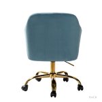 Jacinda Blue Velvet Modern Swivel Adjustable Height Task Chair 9 Jacinda Blue Velvet Modern Swivel Adjustable Height Task Chair