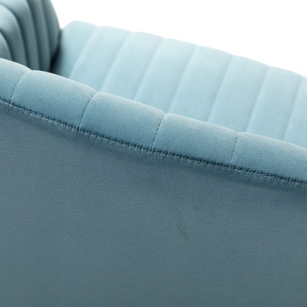 Jacinda Blue Velvet Modern Swivel Adjustable Height Task Chair 4