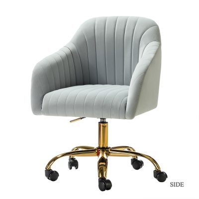 Jacinda Grey Velvet Modern Swivel Home Office Task Chair