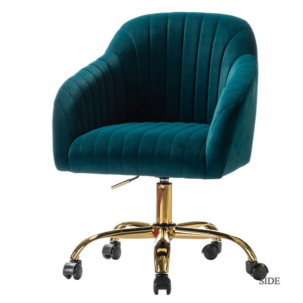 Jacinda Velvet Swivel Modern Office Task Chair Teal