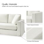Jacindo Farmhouse Linen Blend Reversible Chaise Slipcovered Sectional