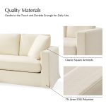 Jacindo Linen Reversible Chaise Farmhouse Slipcovered Sectional Sofa