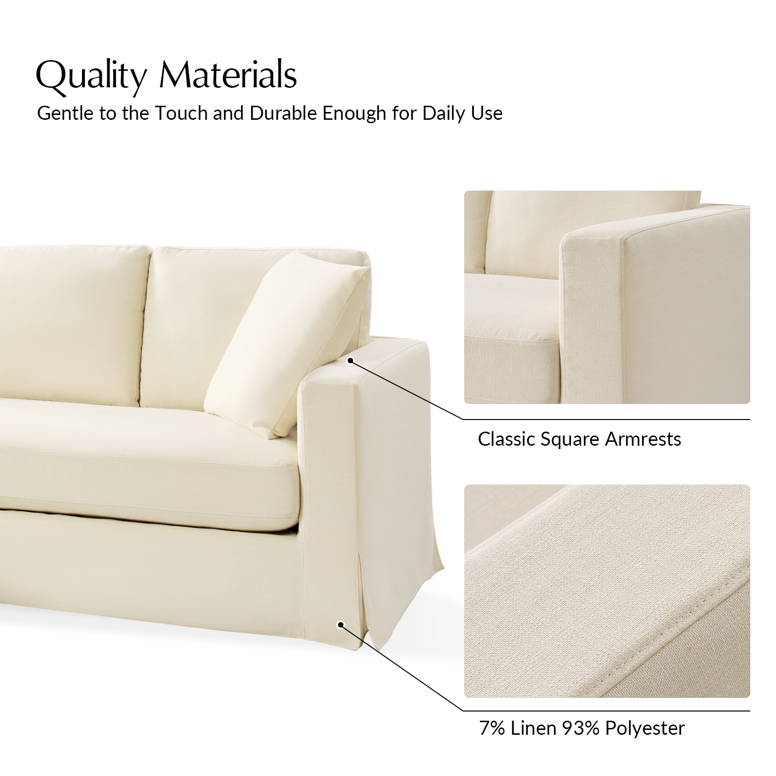 Jacindo Linen Reversible Chaise Farmhouse Slipcovered Sectional Sofa 3 Jacindo Linen Reversible Chaise Farmhouse Slipcovered Sectional Sofa - Image 3