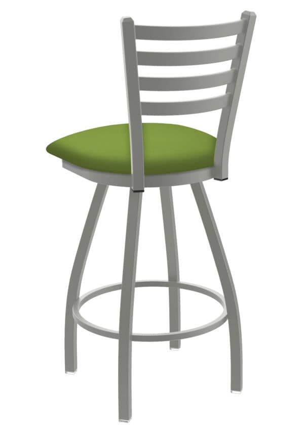 Jackie 25 Inch Counter Stool with Anodized Nickel Finish and Canter Kiwi Green Seat 1