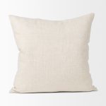 Jacklyn Cream Linen Square Decorative Pillow Cover