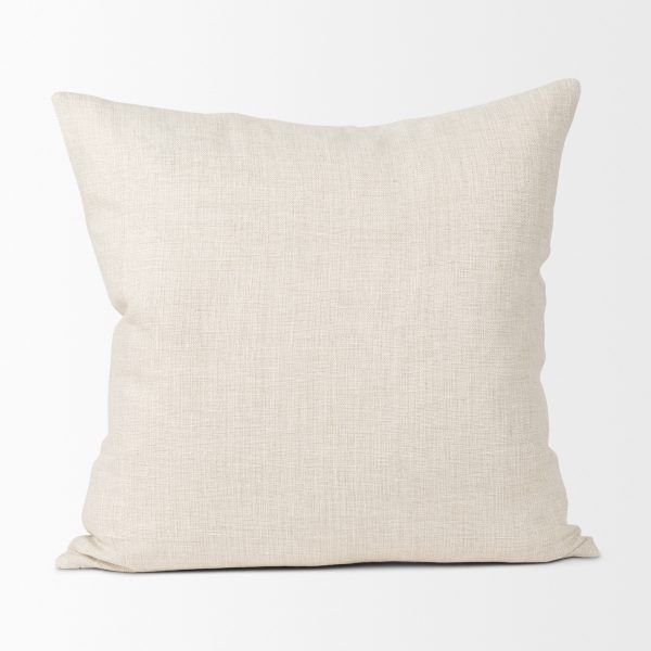 Jacklyn Cream Linen Square Decorative Pillow Cover 4