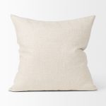 Jacklyn Cream Linen Square Decorative Pillow Cover