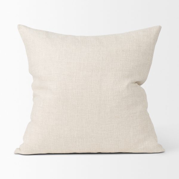 Jacklyn Cream Linen Square Decorative Pillow Cover 6