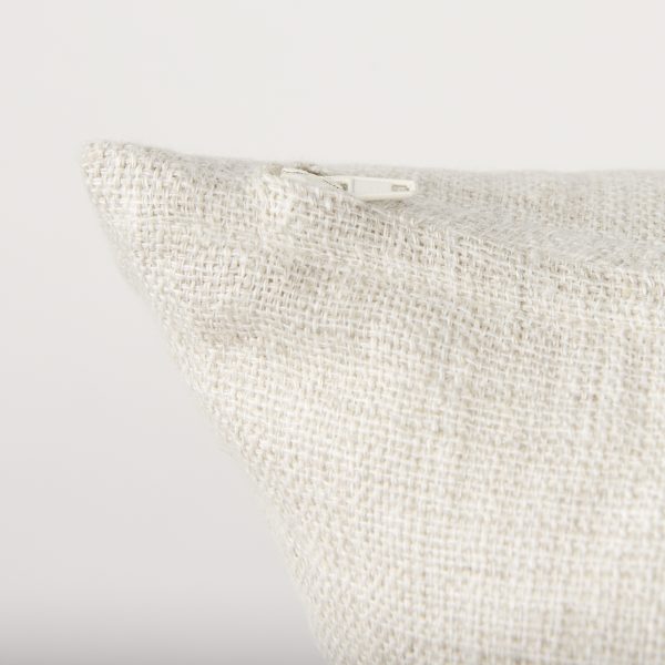 Jacklyn Cream Linen Square Decorative Pillow Cover 9