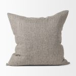 Jacklyn Grey Linen Square Decorative Pillow Cover