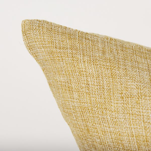 Jacklyn Mustard Linen Square Decorative Pillow Cover 6