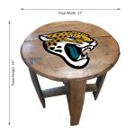 Jacksonville Jaguars NFL Authentic Oak Whiskey Barrel Side Table