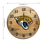 Jacksonville Jaguars NFL Oak Barrel Clock Kentucky Made