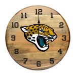 Jacksonville Jaguars NFL Oak Barrel Clock Kentucky Made