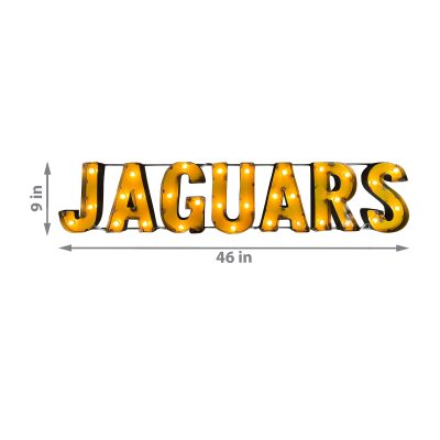 Jacksonville Jaguars Recycled Metal Lighted Wordmark Logo Sign