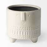 Jacob I Short White Ceramic Smiling Face Vase
