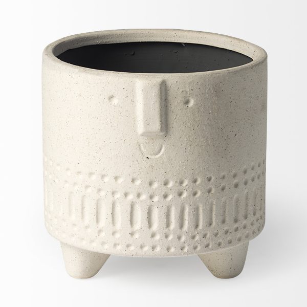 Jacob I Short White Ceramic Smiling Face Vase 4