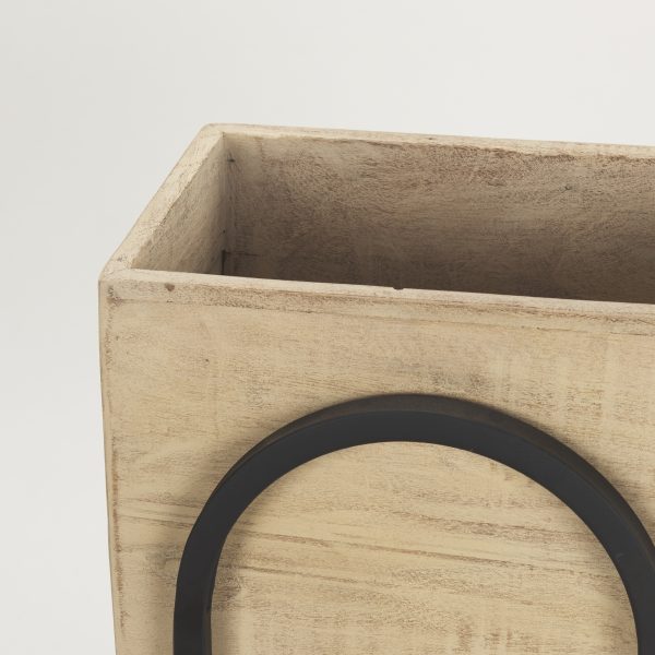 Jadine Set of 2 Beige Wood w Black Metal Arch Frames 5