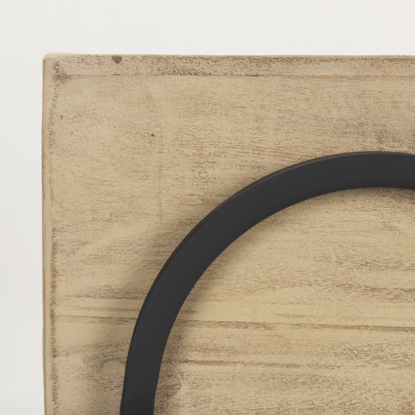 Jadine Set of 2 Beige Wood w Black Metal Arch Frames 6
